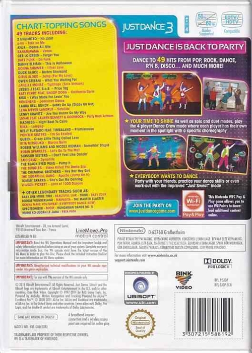 Just Dance 3 - Nintendo Wii (B Grade) (Genbrug)